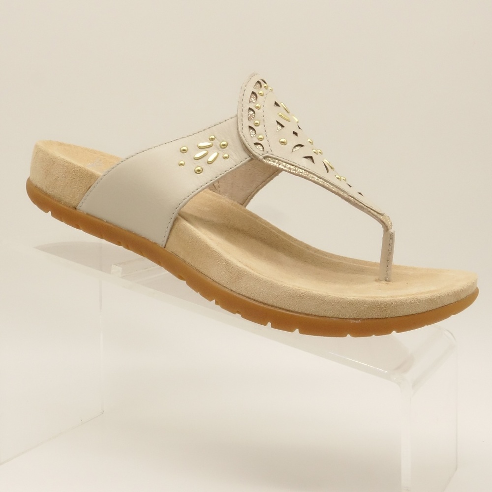 NWT DANSKO Benita Full Grain Ivory Thong Sandals Sz 8.5-9